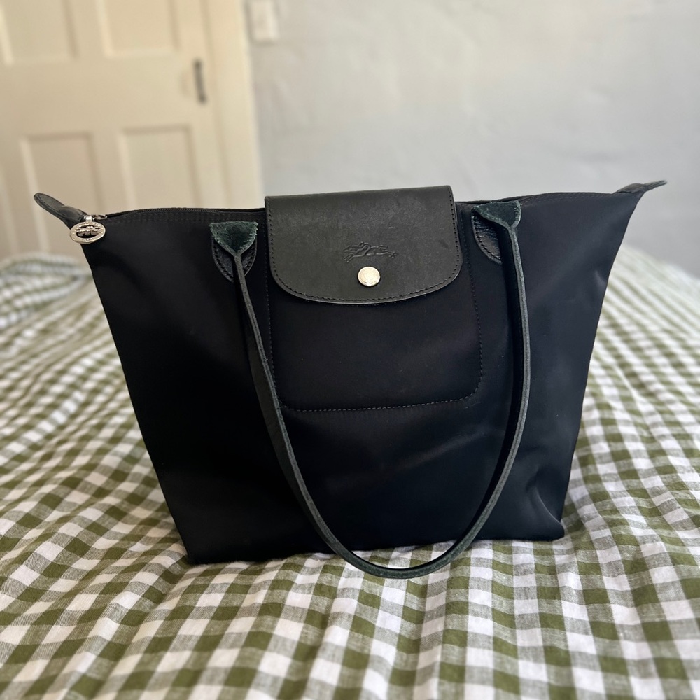 Black Longchamp Le Pliage Tote Bag